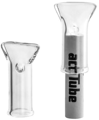 2X Glass Tips flach Ø 8mm – Glas-Mundstücke aus hochwertigem Borosilikatglas, ca. 30mm lang, transparent – für Aktivkohlefilter geeignet (Nicht enthalten!)