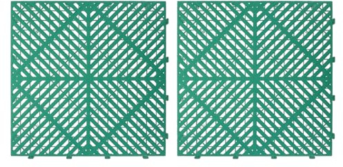 Alipis 2piezas Rejilla de Suelo para Lavadero de Coches Baldosas de Plástico Entrelazadas Impermeables Panel de Rejilla Cuadrada para Garaje Zonas Húmedas Baldosas para Talleres