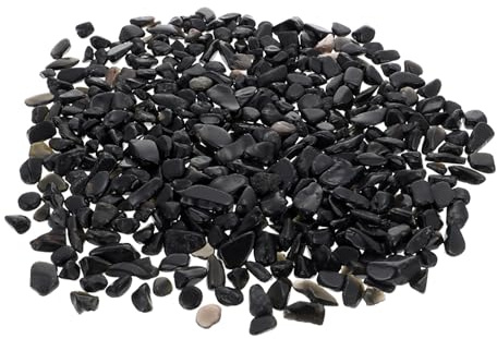 Hohopeti Schwarze Obsidian Aquariensteine 7 9mm Feiner Verschleißfester Aquarienkies 200g Polierte Dekorative Kiesel für Aquarium und Teichgestaltung