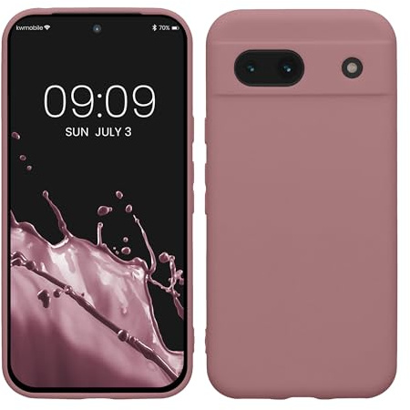 kwmobile Handyhülle für Google Pixel 8a Hülle - weiches Handy Silikon Case - Schutzhülle Cover - Altrosa matt