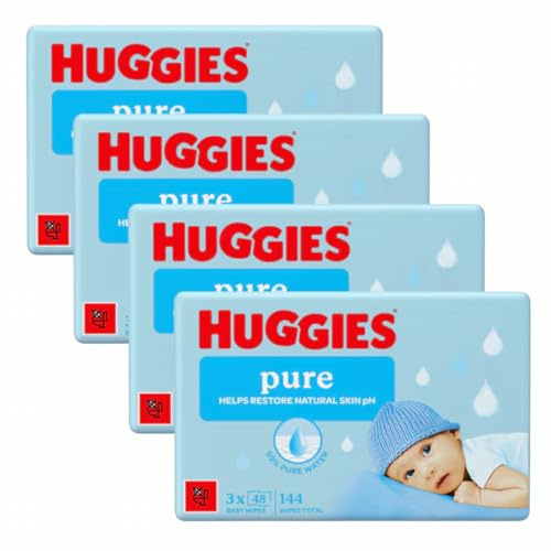 Huggies Lingettes humides propres pour bébé, 12 paquets de 48