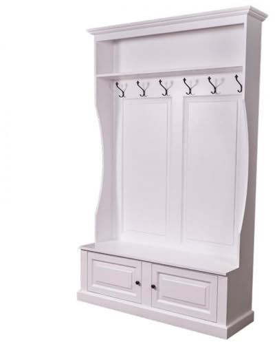 Casa Padrino Jugendstil Wand Garderobe mit Schrankfach und Ablage - Landhaus Stil Garderobenschrank, Farbkombinationen:Hellgrau