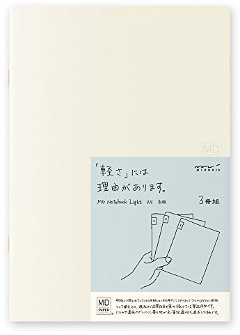 Desighnphil MIDORI MD Notebook Light A5 (gerastert) 3 Stück/Packung