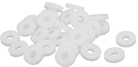 sourcing map 30St PTFE Flache Unterlegscheiben Dichtung 8,5mm AD 3mm ID 2mm Dicke Weiß