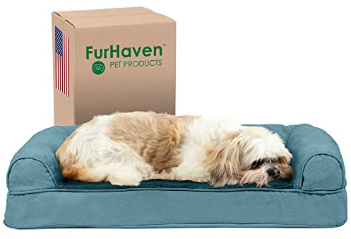 Furhaven Cooling Gel Infused Memory Foam an Sofa Pet Bett für Hunde und Katzen