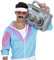 Amakando Aufblasbares Retro-Radio Achtziger / 50 cm groß in Silber/Eighties Kassettenspieler zum Aufblasen/EIN Blickfang zu Mottoparty & Bad Taste Party