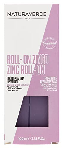 Naturaverde | PRO - Cera Depilatoria Liposolubile all'Ossido di Zinco, per Pelli Molto Delicate e Prima Depilazione, Roll On, Cera a Caldo, Ceretta a Caldo, Barattolo da 100g