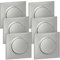LEGRAND - Interrupteur Mural ou Va-et-vient 10AX dooxie + Plaque Carrée - Commande d'Éclairage Complète - Prêt à Installer - Fabriqué En France - Alu - Lot de 6