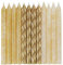 Unique 19976 Gold & Glitter Spiral Birthday Candles, Pack of 24, 6 centimeters