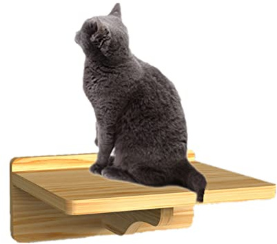 HC Wooden Cat Perch Platform Steps, Wall Mounted Cat Climbing Board Air Pet Play Furniture Wooden#2