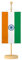 Vispronet® Tischbanner Indien Nationalfahne Set ✓ Fahne & Ständer ✓ Kordel-Rand
