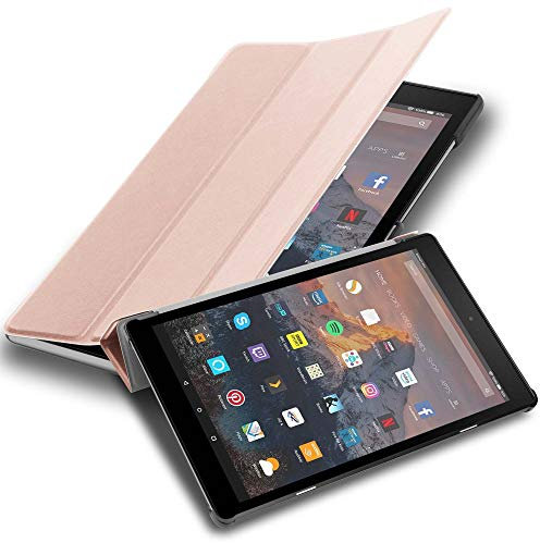 Cadorabo Hülle kompatibel mit Kindle FIRE HD 10 2017 (7. Gen.) Tablethülle mit Auto Wake Up aus Kunst Leder Flip Klappbare Magnetische Cover Hülle für Kindle FIRE HD 10 2017 (7. Gen.) Tasche in Rosa
