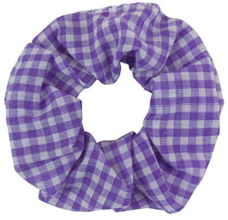 Back to School Gingham Scrunchies - Pack of 2 (Lilac)