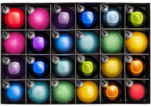 WeRChristmas Glass Baubles, Multi-Coloured, 24-Piece