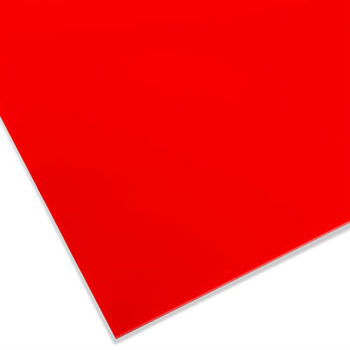 Plexiglas® GS coloré, marque polyvalente et incassable, verre acrylique de 3 mm d'épaisseur, Plexiglas® GS plaque de 25 x 50 cm, rouge carmin opaque (3H01)