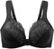 MELENECA Front Fastening Bras for Women Plus Size Underwire Unlined Lace Cup Cushion Strap Black 42E