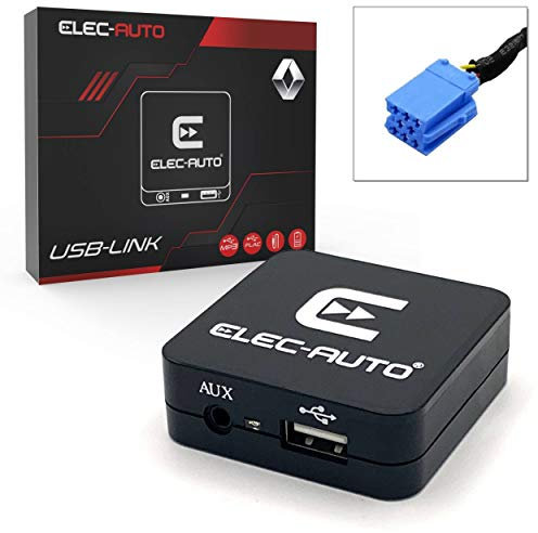 Interfaz USB MP3 FLAC - Auxiliar para el Coche Renault | Cargador | Toma de Corriente | Estuche de empotrar Invisible | Accesorio para la Radio del Coche | Toma de Adaptador de Llave USB