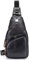 SDNAZ Herren Echtleder Brusttasche Brustbeutel Leder Schultertasche Schulter Rucksack Reisetasche Crossbody DE906 Schwarz