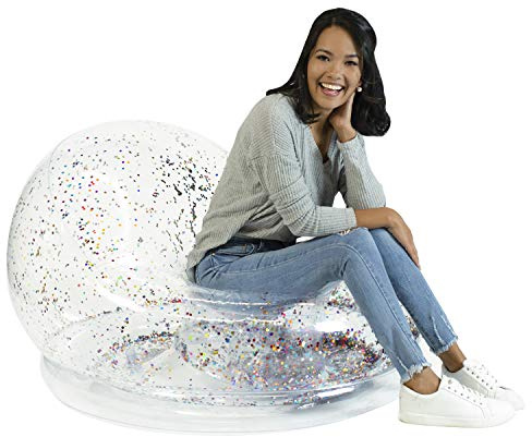 Air Candy Inflatable Chairs Perfect for Indoors & Outdoors (Multicolor Glitter Inflatable Chair)