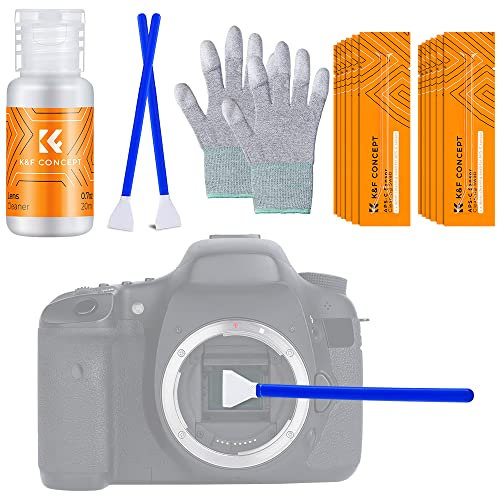 K&F Concept APS-C 16mm (16 pezzi) Professionale Kit di Pulizia per Sensore e Fotocamera per Obiettivi Ottici e Fotocamere Digitali Sony/Canon/Nikon/Olympus