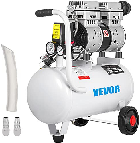 VEVOR Compressore d'aria senza olio silenzioso da 5,5 galloni/25 litri