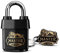 Master Lock 1921EURDCC Höhersicherheits Vorhängeschloss mit 100-jähirgem Logo gedruckt, Schwarz, 97 x 54 x 32 mm