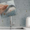 WALPLUS 72 Stück 15x15cm Marmor Terrazzo Metallisch Silber Beige Aluminium Folie Wandfliesen Aufkleber Abziehen und Kleben Backsplash Abziehbilder Startseite Dekore Aufkantung für Küche Badezimmer