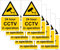 Pack of 10 self Adhesive Safety Signs 90mm x 140mm - 24 Hour CCTV in Operation