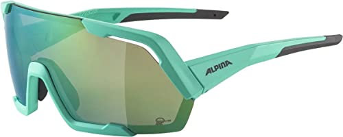 ALPINA ROCKET Q-LITE - Verspiegelte, Kontrastverstärkende & Beschlagfreie Sport- & Fahrradbrille Mit 100% UV-Schutz Für Erwachsene, turquoise matt, One Size