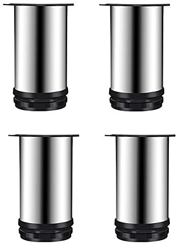 NWB Pieds de Meuble Reglable en Hauteur 4 Pièces Pied de Table Reglable INOX,Pieds de Meubles6cm,10cm,20cm,30cmPieds de Meuble de Salle de Bain en Métal avec Vis pour Canapé, Table, Armoires