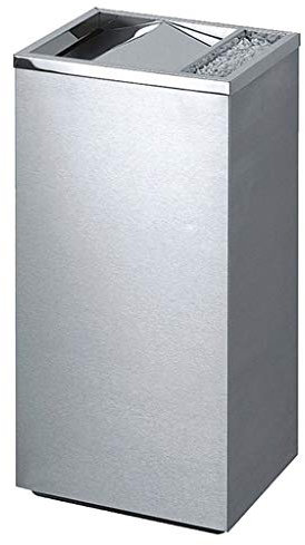 FURUIWUFENG Mülleimer Outdoor/Indoor Flip Mülleimer, Edelstahl, große Kapazität, geeignet for Hotel Mall Abfalleimer (Color : Silver)