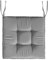Sitzkissen Outdoor Wasserfest, Stuhlkissen 45x45 mit BäNdern, Sitzauflagen GartenmöBel SonnenbestäNdig, Quadrat Schmutzabweisend Stuhlauflagen Outdoor Gepolstert für Sommer Grau