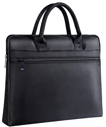 enyuwlcm Waterproof Oxford Handle Document Bag Briefcase for Men File Tote Bag for Carrying Paper Files Black (Black)