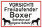Samunshi® Aufkleber Vorsicht Boxer - Schild Sticker Hinweisschild Warnschild Vorsicht Hund 25 x 16,7cm Vorsicht Boxer schwarz