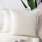 Madizz 2er Set Kissenbezügen aus Wildleder mit Fransenquasten Weiche dekorative Kissenbezüge für Sofa Schlafzimmer Kissenhülle Creme Weiß 50x50 cm Quadrat