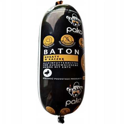 Pako Fleischwurst Hund 16 x 450g Ente | Premium Hundefutter 80% Fleisch | Hundewurst | Nassfutter für Hunde