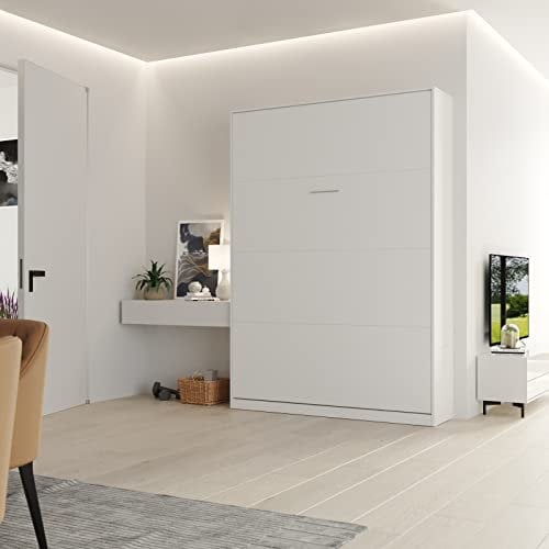 Schrankbett Classico 140x200 cm Vertikal Gasdruckfedern (Weiß), Doppel, 120920