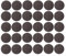 30x Cache vis adhésif autocollant diamètre 20mm bouchon trou meuble table chaise maison, bois marron wengé