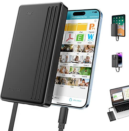 ySky 2TB External Hard Drive for iPhone & iPad,MacBook,Windows Computer,USB C Android Phones:Photo Stick USB Flash Drive to Backup Photo| Video | Music| File(MFi Certified)