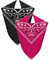 Van Der Rich ® - Lot de 2 Bandanas 100% Coton Foulard de tête pour Homme Femme (Noir-Fuchsia, TU)