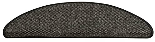 homiuse Treppenmatten Selbstklebend Sisal 15 STK. 65x25 cm Anthrazit Treppenstufen Matten Modern Stufenteppich Stufenmatten Innen Treppenstufen Antirutsch Treppenstufen Schutz Komfortabel & Warm