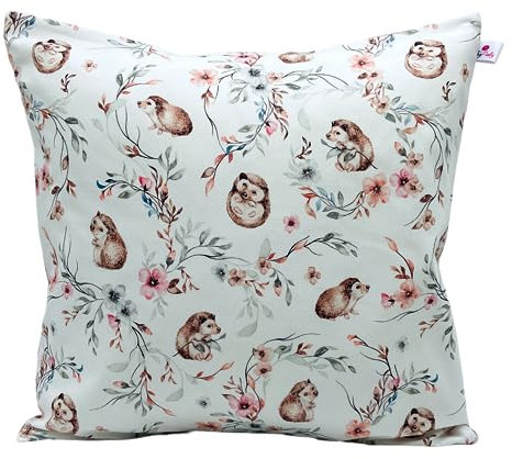 Kinder Kissenhülle Kissenbezug 40 X 40 cm Kissen Fahrzeuge Jungen 100% Baumwolle Zierkissenbezug Kinderkissen Spielkissen (Süße Igel)