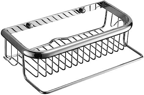 BKALIT Badezimmer Regal Duschablage Duschregal Kupfer Badezimmer Korb Dusche Bad Organizer Küche Aufbewahrungskorb Für Halter Badregal Dusche Ablage Duschkorb (Color : Silver, Size : 29.5x12.5x8cm)