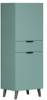 trendteam smart living - Highboard Schrank - Wohnzimmer - Melton - Aufbaumaß (BxHxT) 49 x 140 x 37 cm - Farbe Dusk Blue mit Anthrazit - 221086031