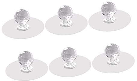 DOITOOL 6 Stück Selbstklebende Weiße Runde Schubladengriffe aus Acryl mit Glatter Oberfläche und Bohrlosem Design für Moderne Schrank und Kleiderschranktüren im Haushalt
