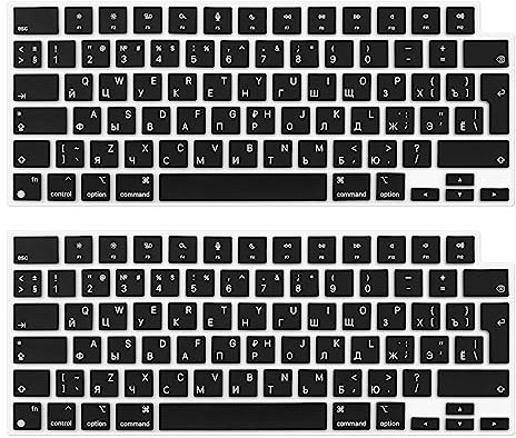 EMSea Russische Tastatur-Membran, kompatibel mit Apple Notebook Pros 2021 A2442/A2485, Sprache, Silikon-Tastaturabdeckung, Tastaturschutz, 2 Stück