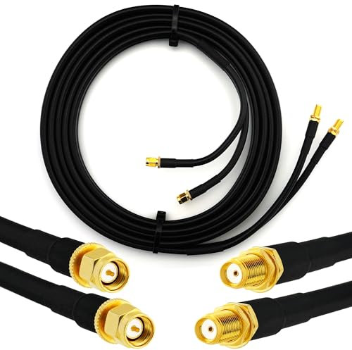 RANGEFUL 10m SMA Maschio a SMA Femmina Cavo Coassiale Doppio — Twin HF-240 (equivalente a LMR 240) prolunga per LTE Antenna esterna 4G 5G 6G Modem Amplificatore GSM Router WIFI Ripetitore cellulare
