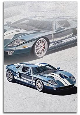 LADV Vintage-Poster für Ford GT40, Sportwagen, dekoratives Gemälde, Leinwand, Wandkunstwerke, Bild, 60 x 90 cm