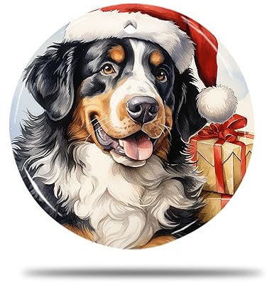 Keramik Weihnachts Ornamente, 7.3Cm Berner Sennenhund Weihnachten 3D Weihnachtsbaumanhänger Weihnachts-Hängende Weihnachtsanhänger
