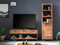 Woodkings Wohnzimmer Set Sydney | TV-Bank 137cm und Vitrine 50cm | Wohnwand aus Massivholz Akazie | Moderne schrankwand für Wohnzimmer | Stauraum & Design